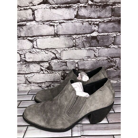 Born Fredrika Gray Suede Leather Pointed Low Cut Heel Booties Women Sz 11M US/43 - Picture 12 of 16